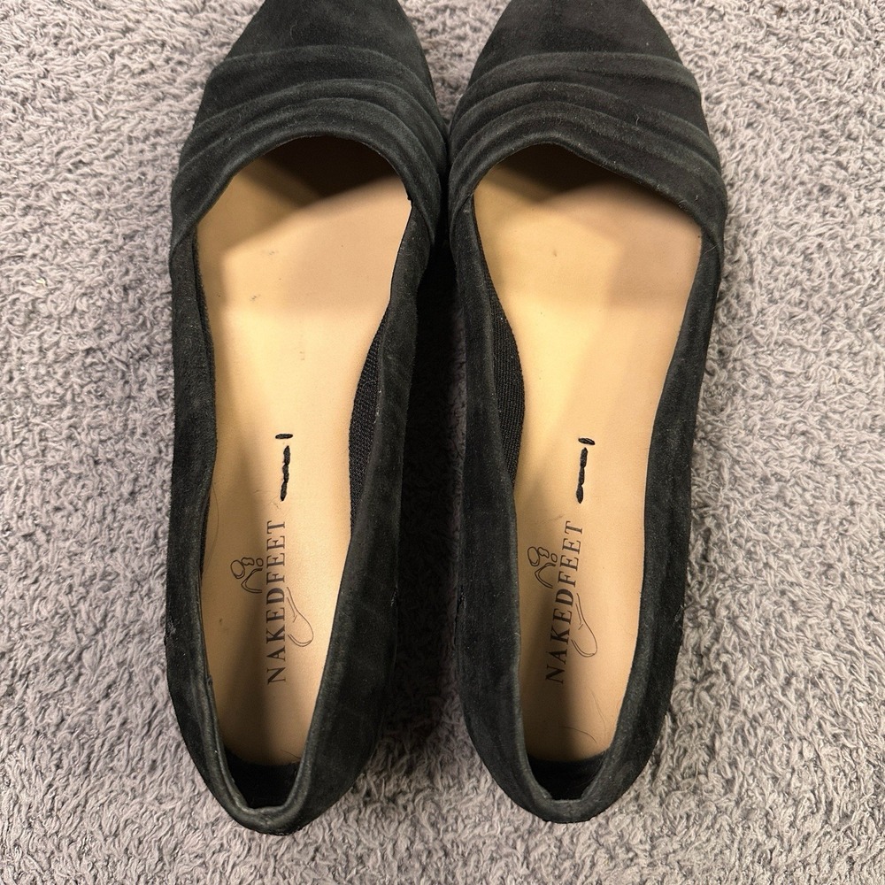 Nakedfeet Flats Womens 8.5 Black Suede Naos‎ Slip On Minimal Capsule Comfort - Picture 9 of 10